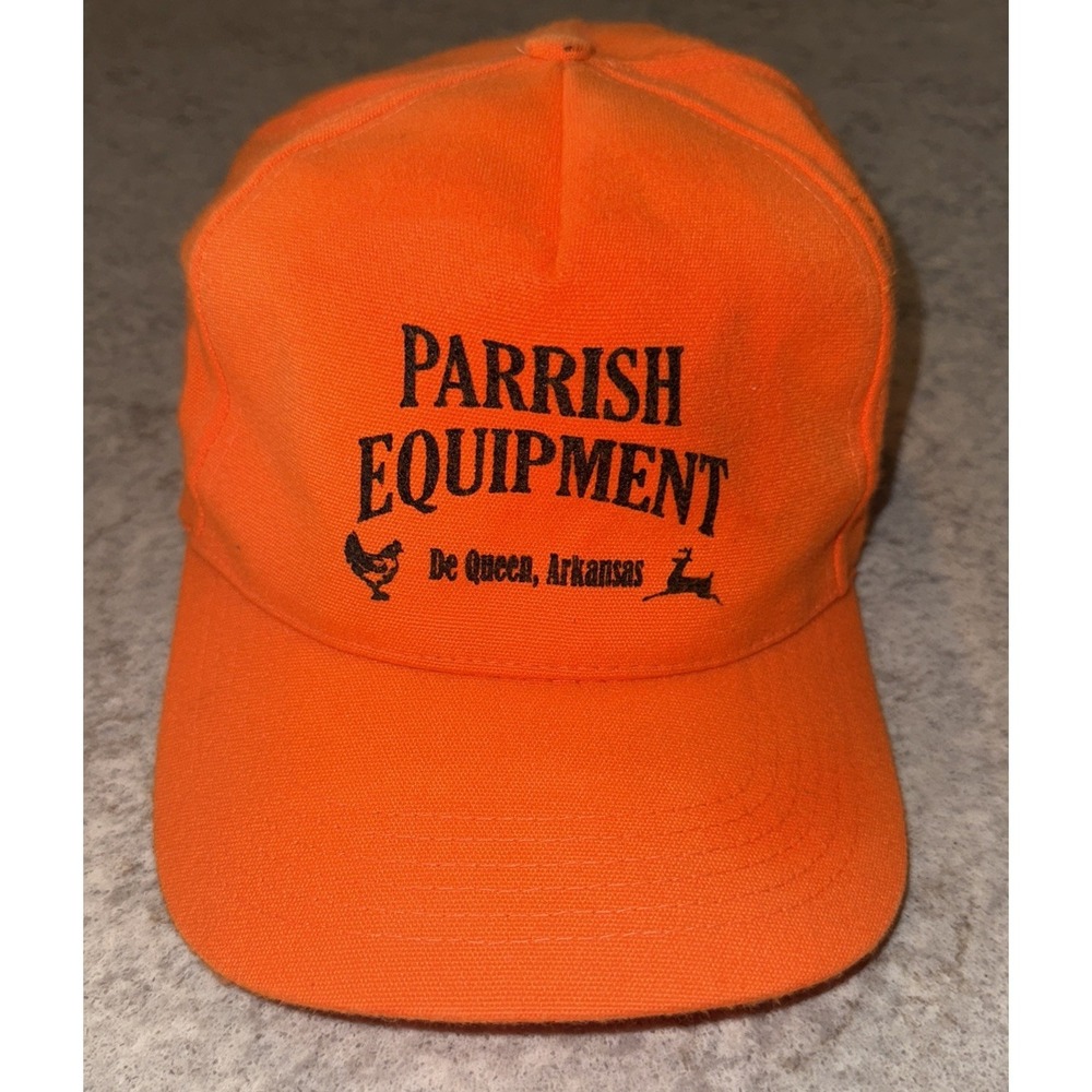 Vintage Daystone Orange Strap Back Cap Hat Parrish Equipment Da Queen Arkansas